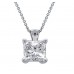 0.55 Ct. Tw Princess Cut Diamond Solitaire Pendant in 14 Kt White Gold